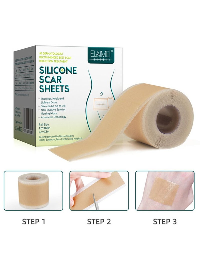 Silicone Scar Sheets Roll Silicone Tape Roll Removal Scar Patches Also Reusable With Great Adhesion (3m)