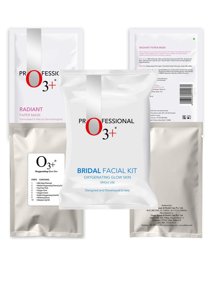 O3+ Bridal Facial Kit Oxygenating Glow Skin for Deep Cleansing Bright & Radiant Complexion