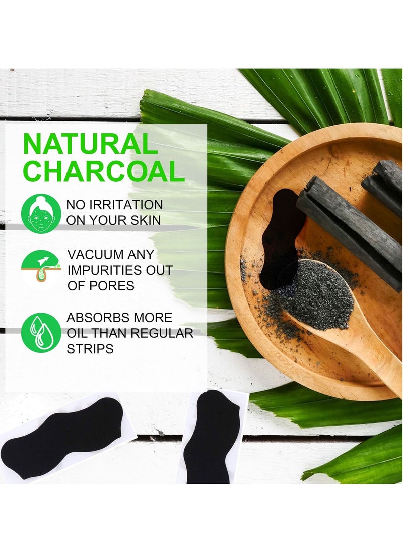 80 Pieces Deep Cleansing Nose Strips Pores Cleaning Natural Charcoal Nose Strips for Face Nose Pores Deep Cleansing Face Oil and Blackheads for All Skin Types