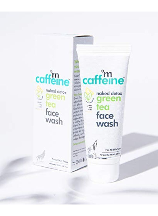 Naked Detox Green Tea Face Wash (Pack Of 2); Dirt Removal ; Vitamin C Hyaluronic Acid ; All Skin ; Paraben & Sls Free ; 100 Ml