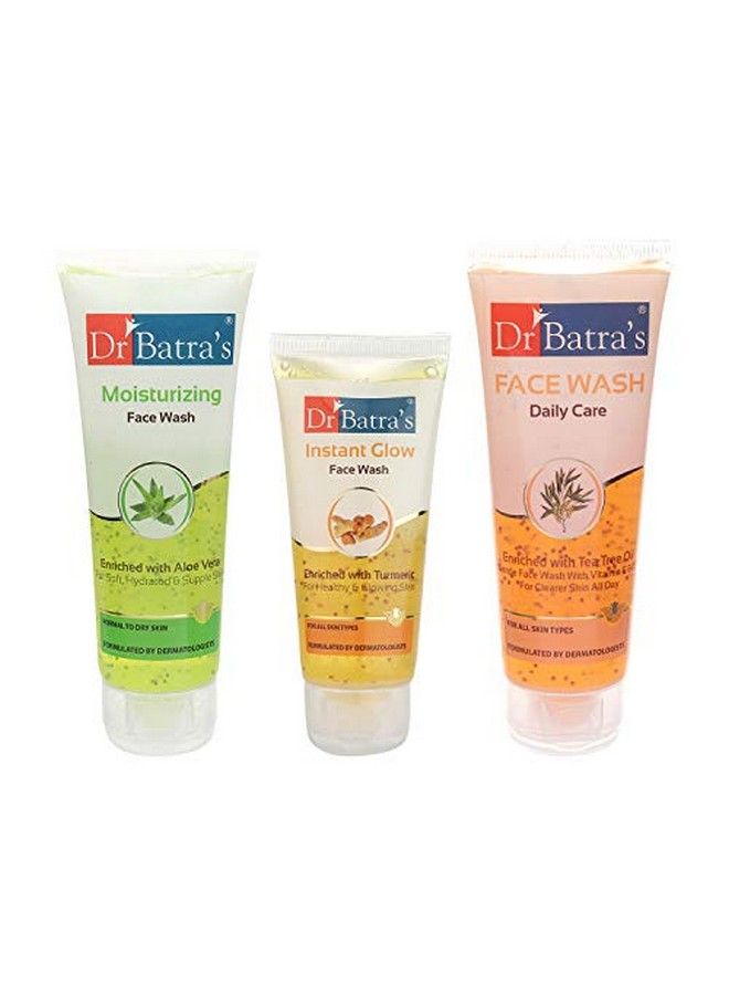 Face Wash Daily Care 100 Gm Face Wash Moisturizing 100 Gm And Face Wash Instant Glow 50 Gm ( Pack Of 3 For Men And Women)