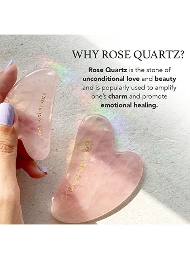 Rose Quartz Gua Sha; Made With 100% Authentic Rose Quartz Crystal; Lifts & Contours Improves Skin Elasticity Reduce Fine Lines & Wrinkles; Pack Of 1