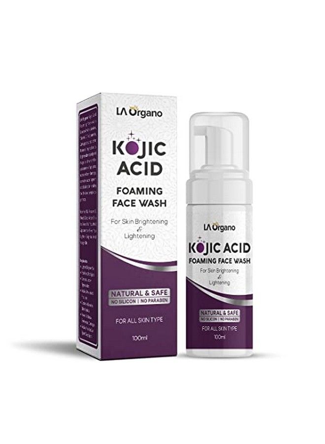 Kojic Acid Foaming Face Wash Enriched With Licorice Vitamin C Niacinamide For Skin Brightening & Lightening Reduce Dark Spots Wrinkles & Fine Lines 100 Ml