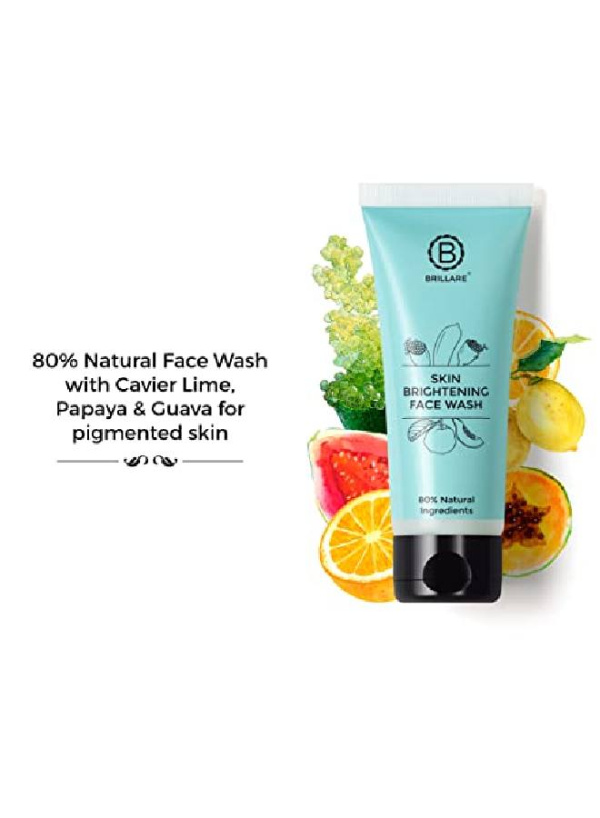 Skin Brightening;Lightening Face Wash Enriched With Lime Cavier Papaya & Multifruit Extract For Pigmented Tanned Skin & Dark Spots 100 ml