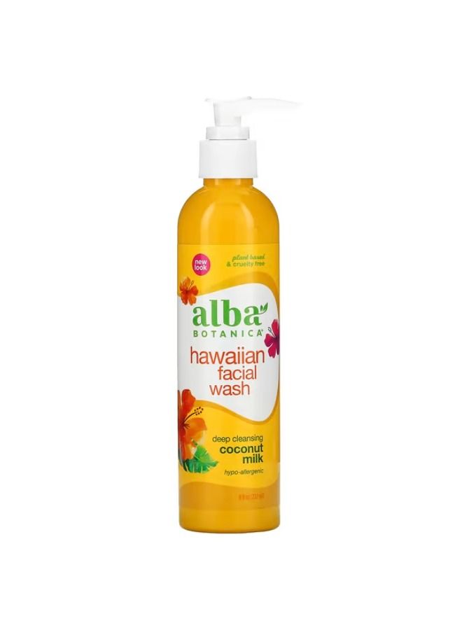 Alba Botanica, Hawaiian Facial Wash, Deep Cleansing Coconut Milk, 8 fl oz (237 ml)