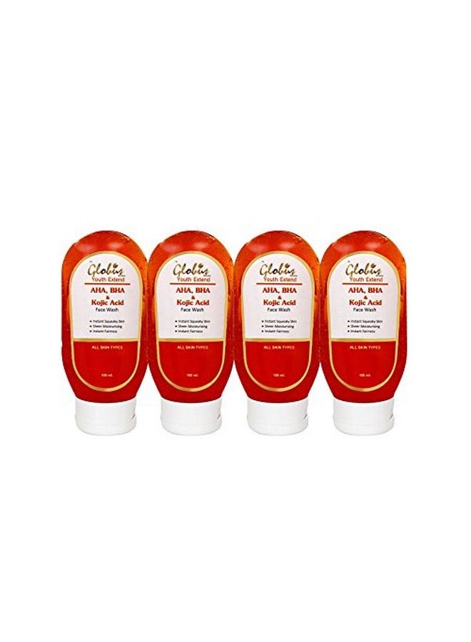 Youth Extended Exfoliating Face Wash Cleanser With Aha Bha And Kojic Acid 100 Ml (Pack Of 4)