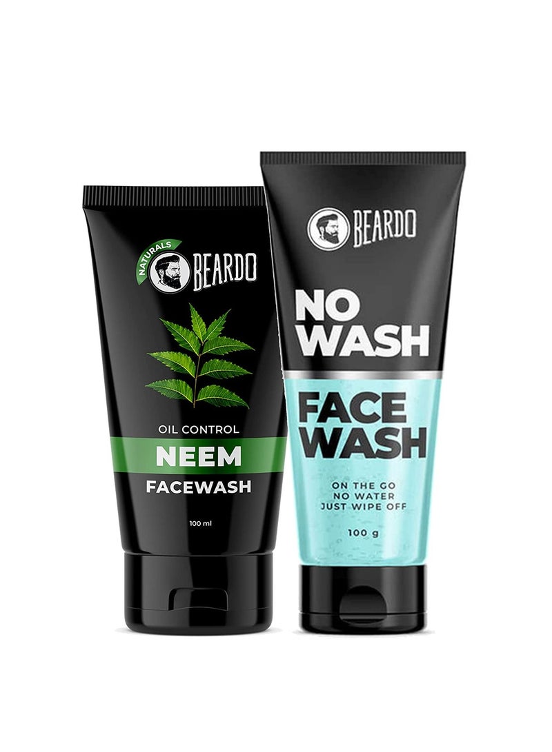 No Wash And Neem Face Wash For All Skin Type Helps Cleanses Refreshes​ And Rejuvenates The Skin Pack Of 2