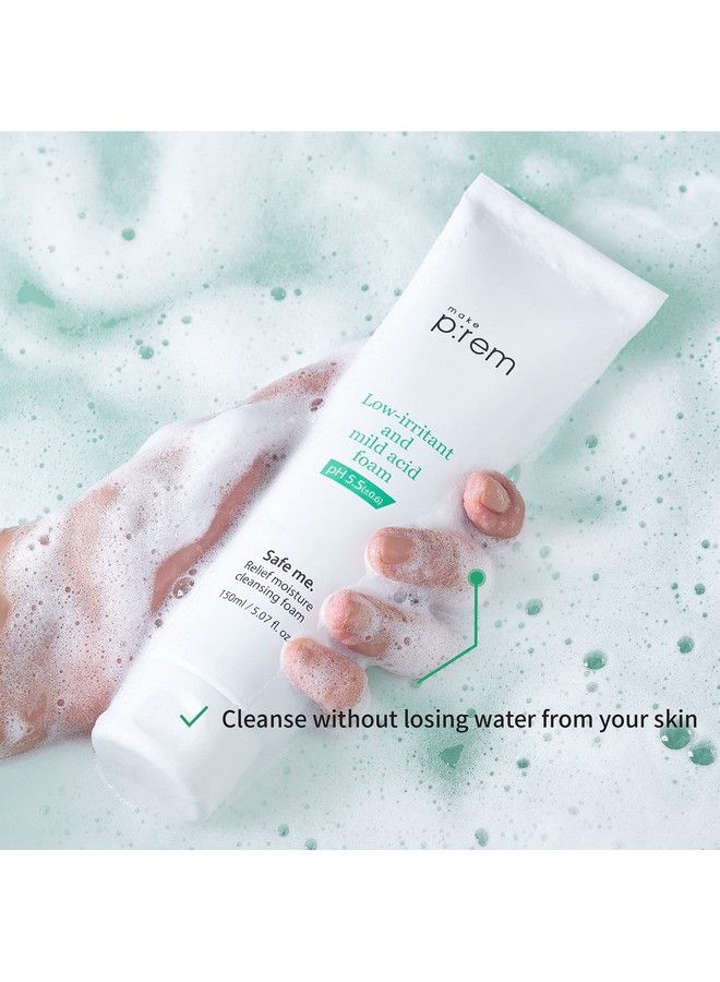 Makeprem Safe Me Relief Moisture Cleansing Foam Nonstripping 5 Oz Hydrating Gentle Calming Foaming Cleanser Sensitive Acneprone Mature Dry Skin Face Wash Ph 55 Subacidic Agedefying Chemical Free