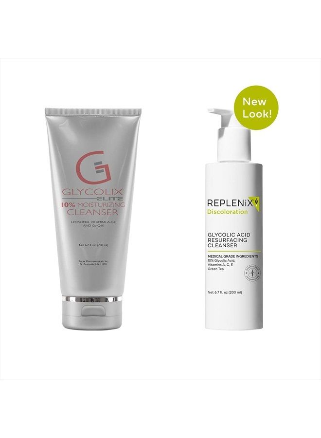 Glycolic Acid Resurfacing Cleanser - Medical Grade Brightening Face Wash, Exfoliating, Reduces Appearance of Pores, Uneven Skin Tone, 6.7 oz.