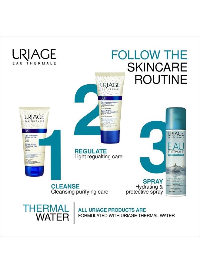 URIAGE D.S. Regulating Soothing Emulsion 1.35 fl.oz. | Treatment with Restorative & Hydrating Properties for Face & Body | Reduces Scales and Soothes Skins Subjected to Irritations, Redness and Scales