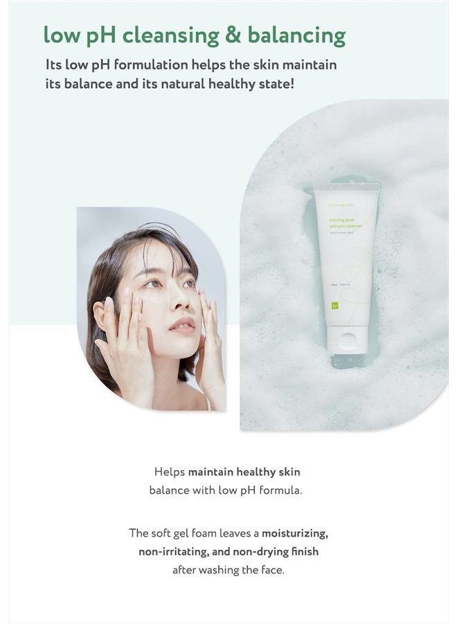 Calming Acne Salicylic Cleanser 100mL | Vegan Certified | Acne Care | Low pH | Calming & Clarifying | Korean Skincare