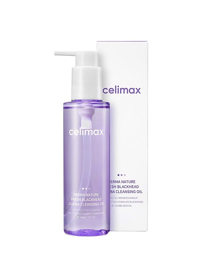 celimax Derma Nature Fresh Blackhead Jojoba Cleansing Oil - Light, Non-Greasy Makeup, Clogged Pores, Blackheads Dissolving Formula, 150 milliliter