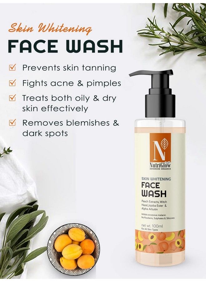 Advanced Organics Skin Whitening Face Wash For Treats Dark Spot Improve Complexion Reduce Anti Ageing 100Ml Each Pack Of 2