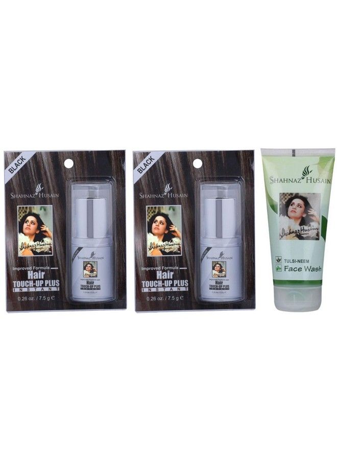 Hair Touchup Plus Black 7.50Gm (Pack Of 2) And Tulsi Neem Face Wash 50Gm