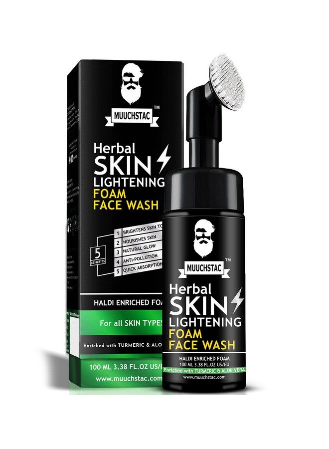 Herbal Skin Lightening Haldi Enriched Yellow Foam Face Wash For Men With Haldi(Turmeric) & Aloe Vera Extracts For Skin Brightening And Nourishment100 Ml