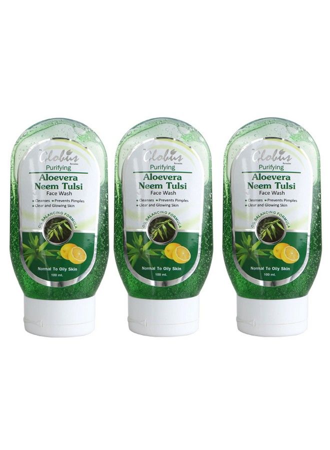 Globus Aloe Vera Neem Tulsi Face Wash 100 Ml (Pack Of 3)