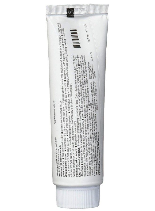 2.5% Benzoyl Peroxide Acne Treatment Gel 60Gm Tube