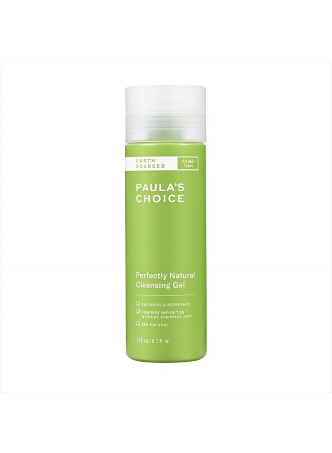 EARTH SOURCED Perfectly Natural Gel Cleanser with Aloe, 98% Natural & Fragrance Free, 6.7 Ounce