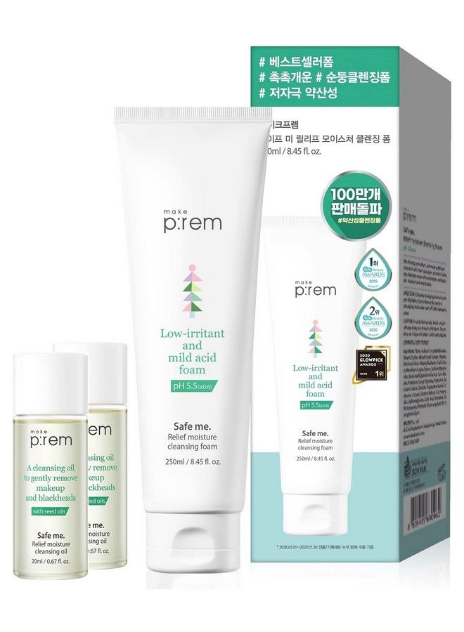 Makeprem Hydrating Cleansing Foam Nonstripping 8.45 Oz Hydrating Gentle Calming Foaming Cleanser Sensitive Acneprone Mature Dry Skin Face Wash Ph 5.5 Subacidic Agedefying Chemical Free