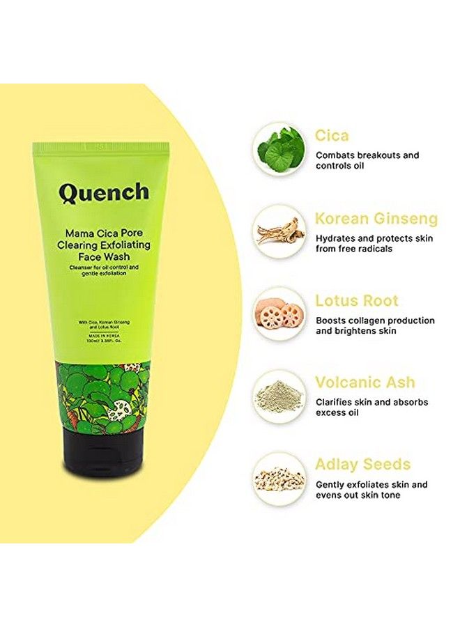 Mama Cica Pore Clearing Exfoliating Face Wash ; Made In Korea ; Deep Cleanses And Exfoliates Skin ; With Cica Korean Ginseng Lotus Root Volcanic Ash And Adlay Seeds (100Ml)