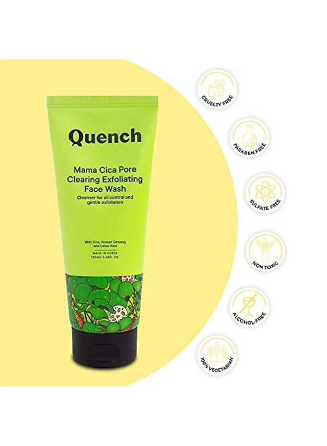 Mama Cica Pore Clearing Exfoliating Face Wash ; Made In Korea ; Deep Cleanses And Exfoliates Skin ; With Cica Korean Ginseng Lotus Root Volcanic Ash And Adlay Seeds (100Ml)