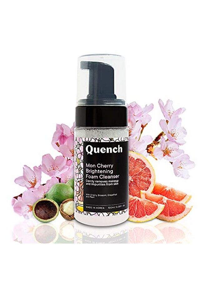 Mon Cherry Brightening Foam Cleanser ; Made In Korea ; 2In1 Face Wash And Oil Based Cleanser ; With Cherry Blossom Grapefruit Pearl Babassu Seed Oil And Citric Acid (100Ml)