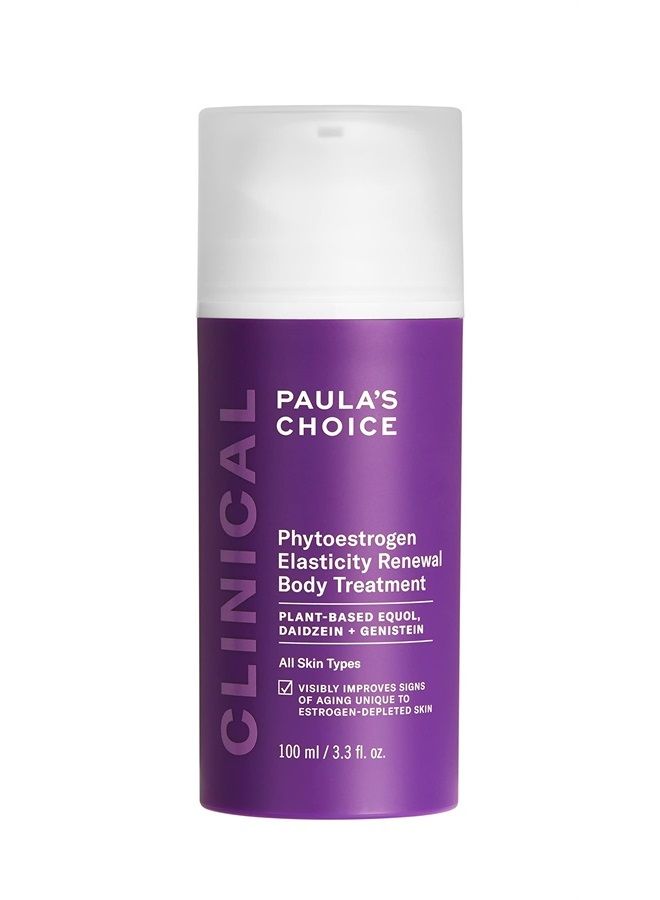 CLINICAL Phytoestrogen Elasticity Renewal Body Treatment, Restores Loose, Thinning & Crepey-looking Skin Due to Estrogen Loss, Chest & Decollete Cream, Fragrance-Free, 3.3 Fl Oz