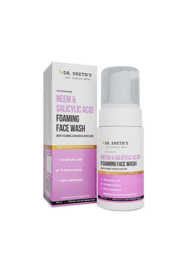 Dr. Sheth’S Neem & Salicylic Acid Foaming Face Wash 100Ml