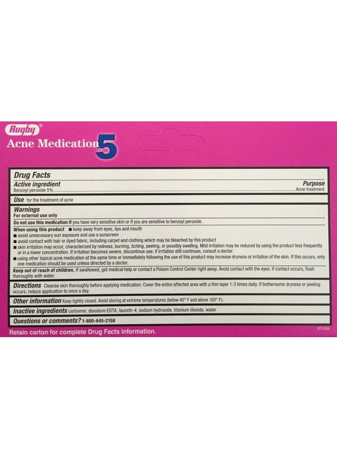 Benzoyl Peroxide 5 % Generic For Oxy Balance Acne Medication Gel 1.5 Oz 3 Pack