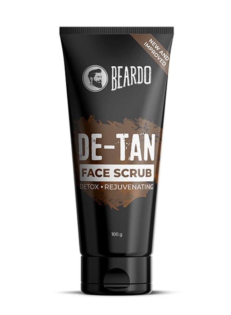 Beardo DeTan Face Scrub for Men, 100 gm | Coffee Scrub for Blackhead, Tan & Dead Cell Removal | Natural Glow | Rejuvenates Skin | Tan Removal Scrub | Exfoliating Scrub for Men