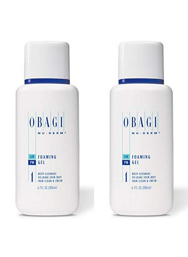 Obagi Nuderm Foaming Gel Soothing Formula Made With Aloefoaming Daily Facial Cleanser Deep Cleanses And Removes Makeup And Dirt To Leave Normal To Oily Skin Clean And Fresh 67Fl Oz Packof2