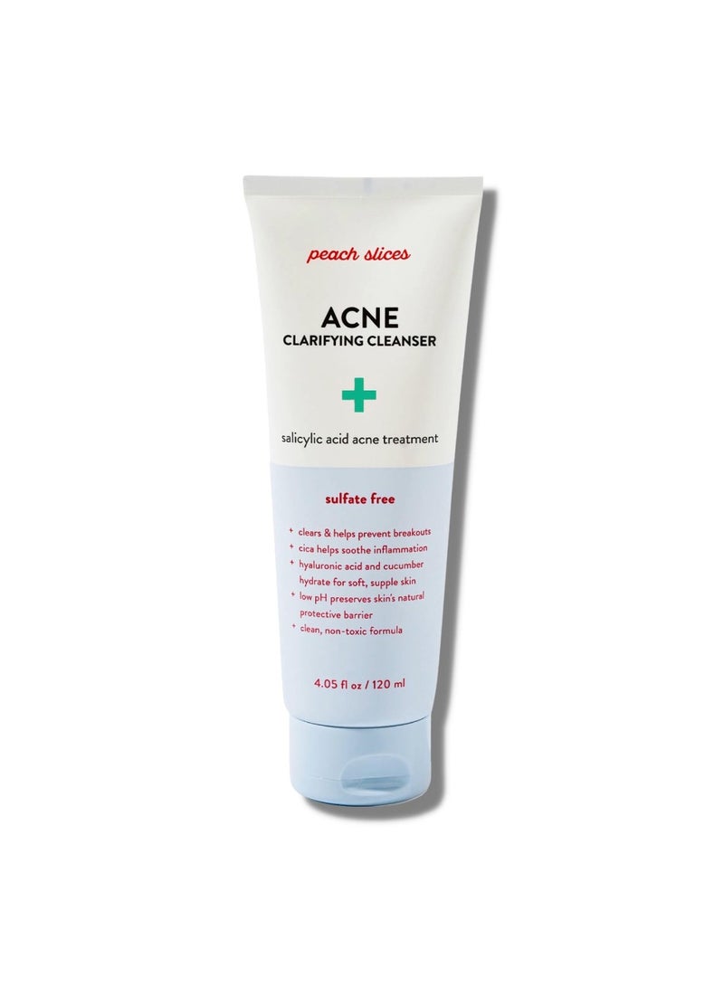 Acne Clarifying Cleanser Deep Cleans Prevents Salicylic Hyaluronic Acid Sulfate Free Hydrates Calms Skin Gentle Formula Face Wash