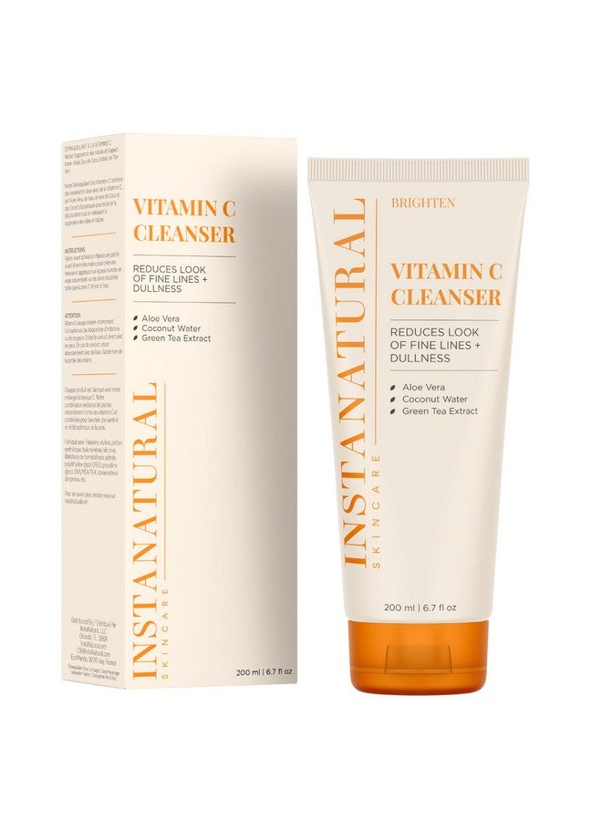 Nstanatural Vitamin C Cleanser Face Wash Brightens And Reduces Signs Of Aging Fine Lines And Uneven Texture With Coconut Water And Aloe Vera 6.7 Fl Oz