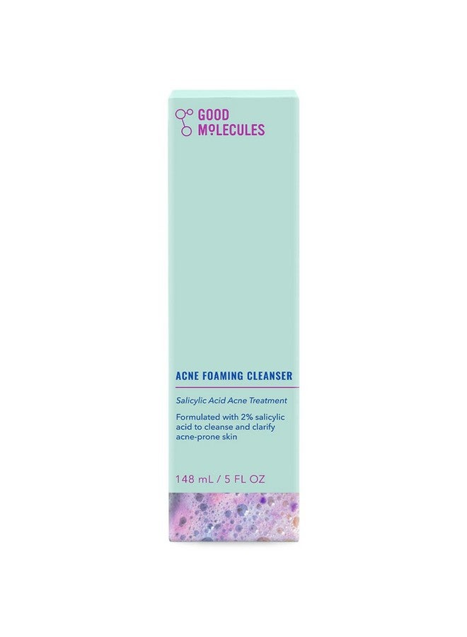 Ood Molecules Acne Foaming Cleanser 148Ml/5Oz Foam Face Wash With Salicylic Acid Bha To Fight Breakouts And Blemishes Clarifying Exfoliating Skin Care For Face With Aloe And Witch Hazel