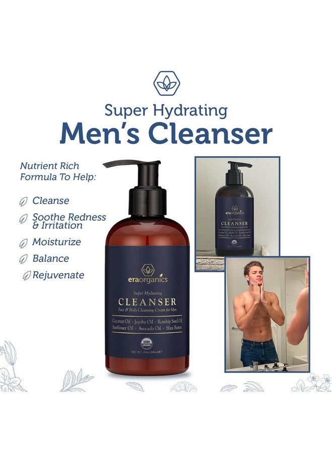 Usda Organic Mens Face Wash Nourishing And Hydrating Facial Cleanser And Organic Body Wash Men Age Defying Face Cleanser For Men For Smoother Skin