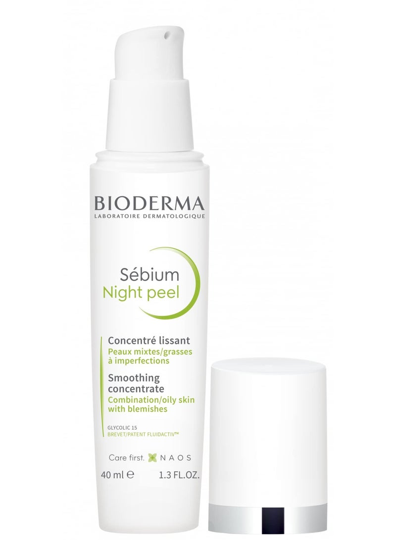 Sebium Night Peel Smoothing Concentrate Gel For Combination To Oily Skin 40ml