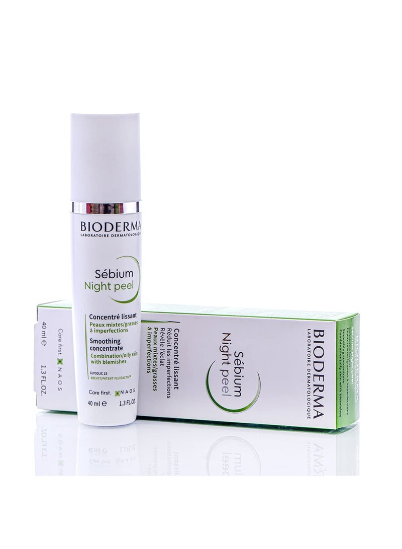 Sebium Night Peel Smoothing Concentrate Gel For Combination To Oily Skin 40ml