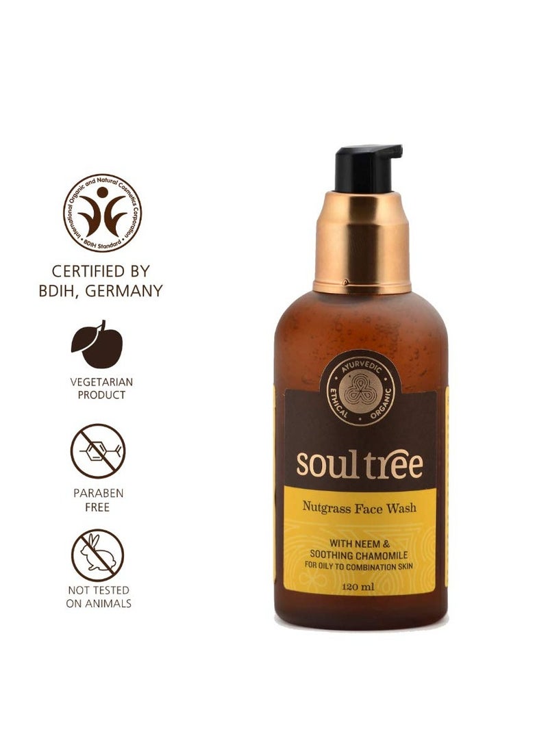 SoulTree Nutgrass Face Wash With Neem Chamomile For Oily To Combination Skin 120ml