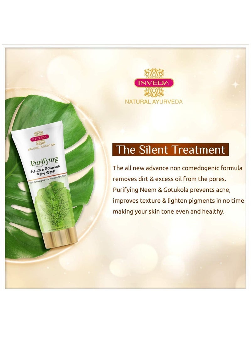 Inveda Purifying Neem Gotukola Face Wash for Removing Pimples Scar and Blemishes 100ml