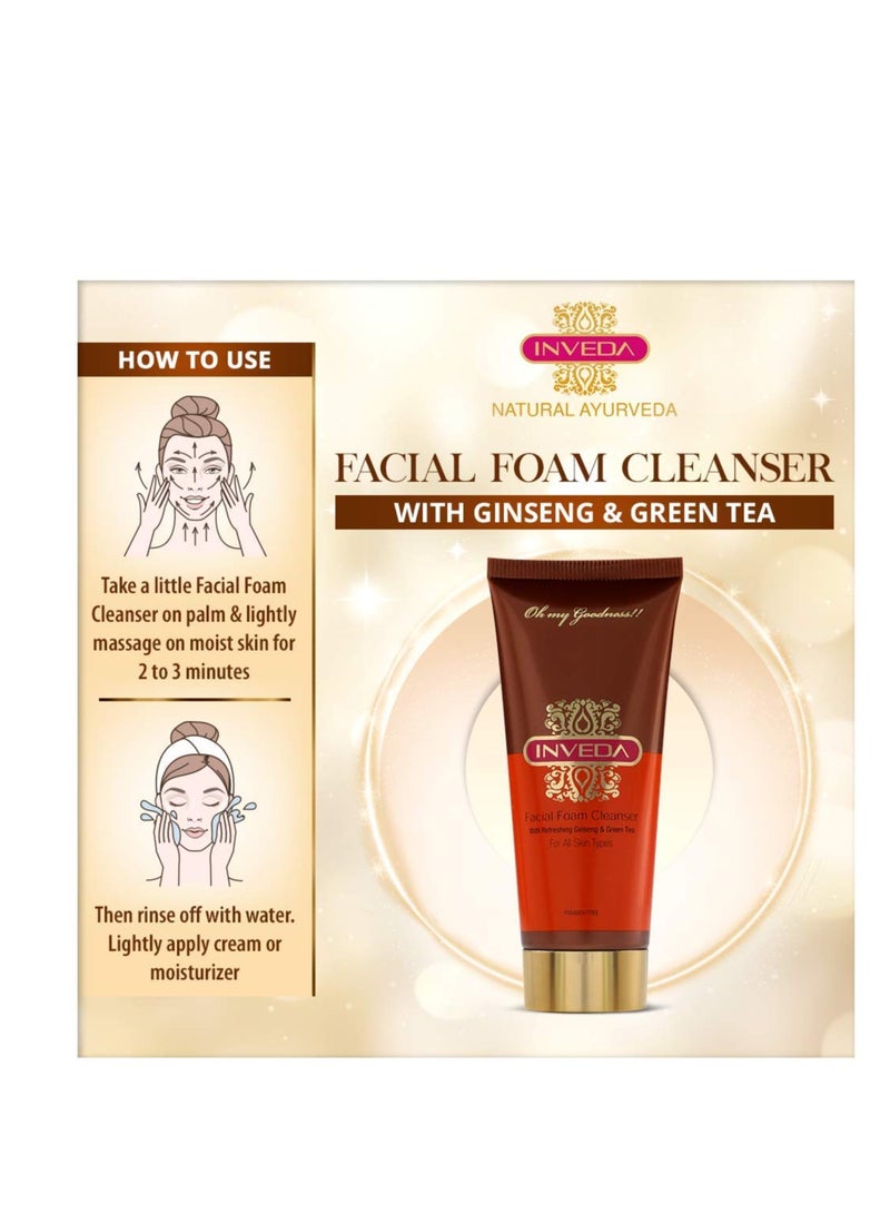 Inveda Foaming Facial Cleanser Reduce Scars Blemishes Dark Spots with Ginseng 100ml