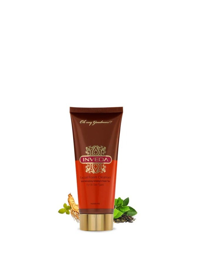 Inveda Foaming Facial Cleanser Reduce Scars Blemishes Dark Spots with Ginseng 100ml