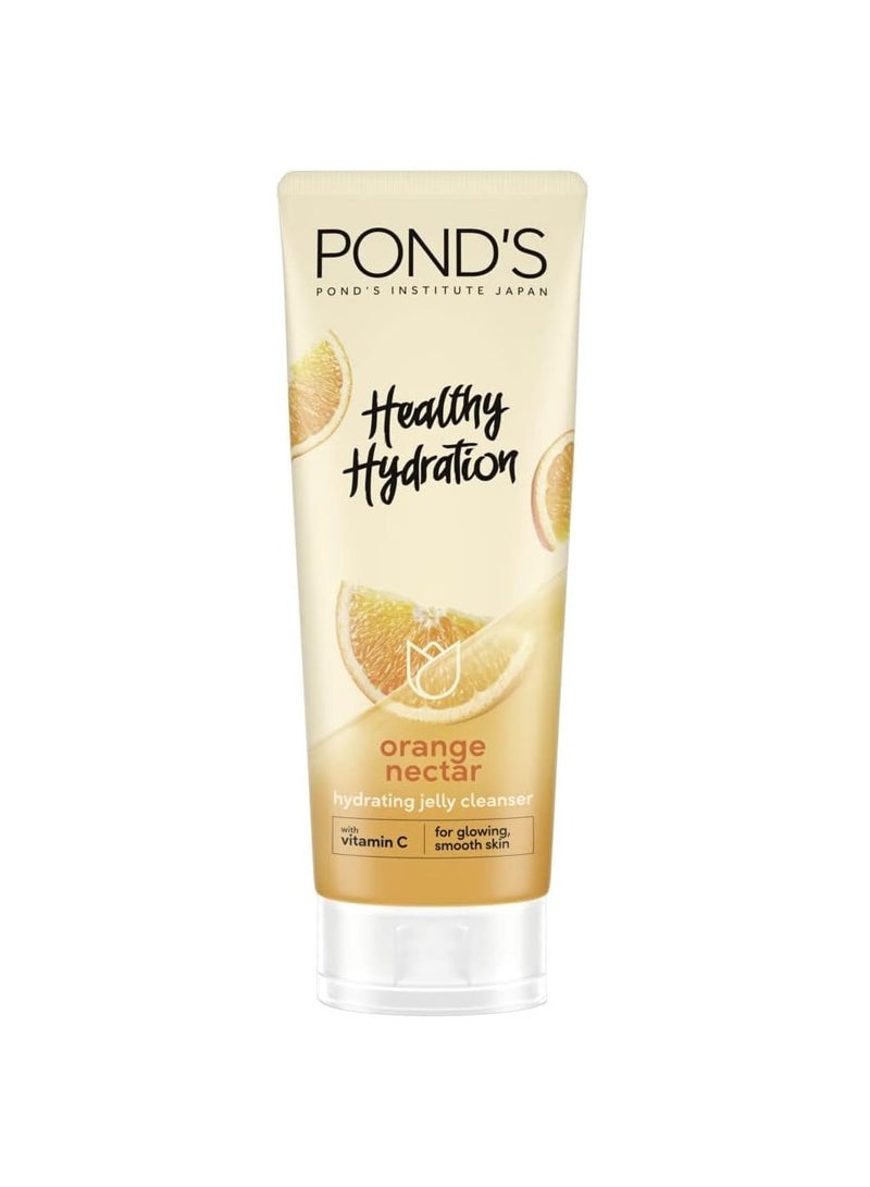 Pond's Healthy Hydration Gel Facial Cleanser for Glowing, Smooth Skin, Orange, with 100 percent Natural Origin Orange Extract and Vitamin C, 100ml