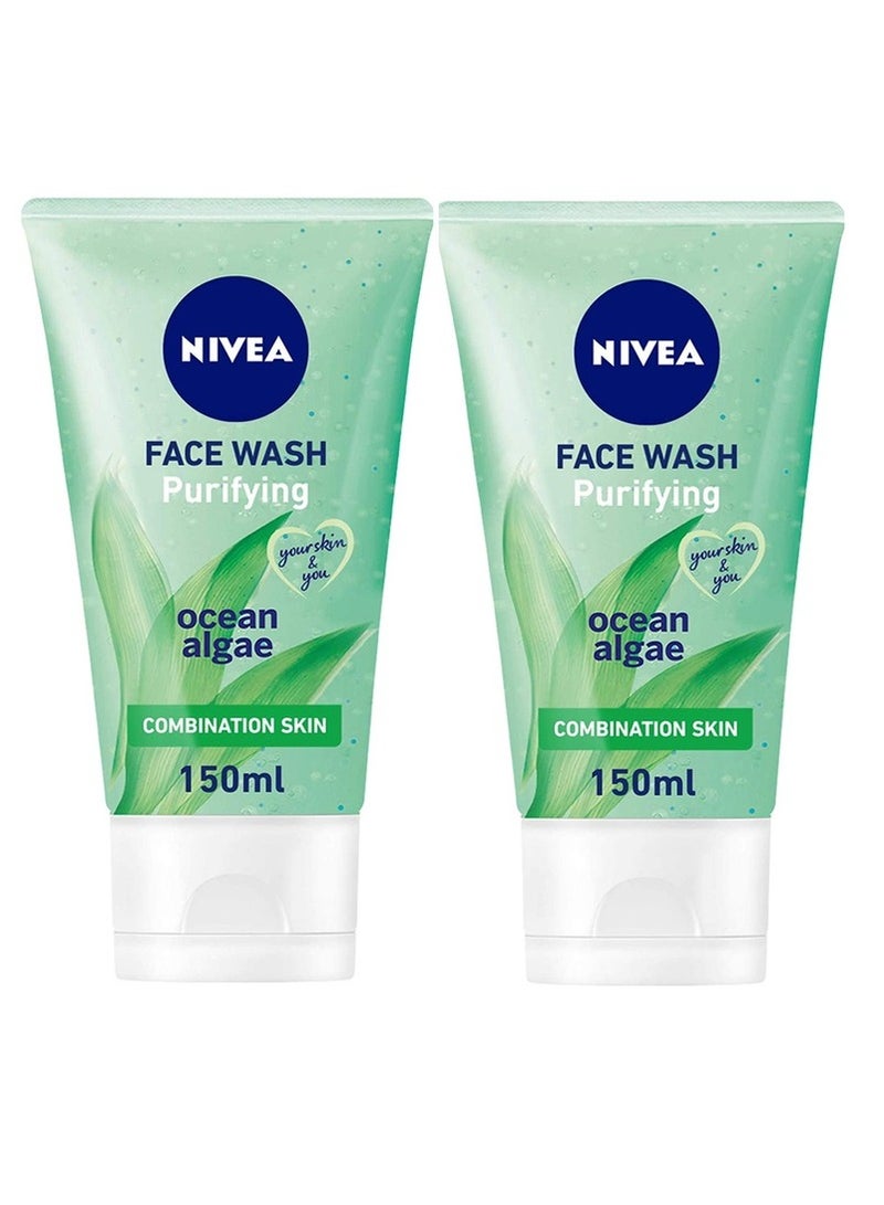 Face Wash Purifying Cleansing ocean algae Combination Skin 150ml Pack of 2
