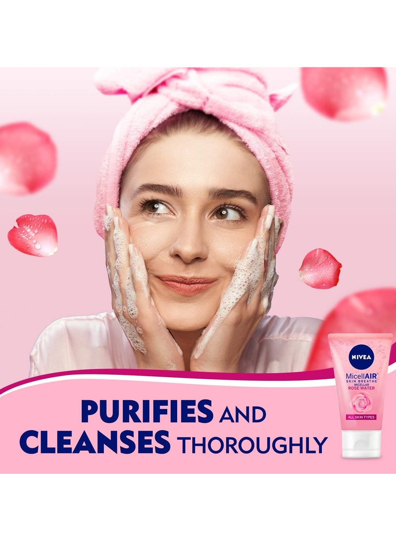 Face Wash Micellar Rose Care with Organic Rose All Skin Types 150ml Pack of 2