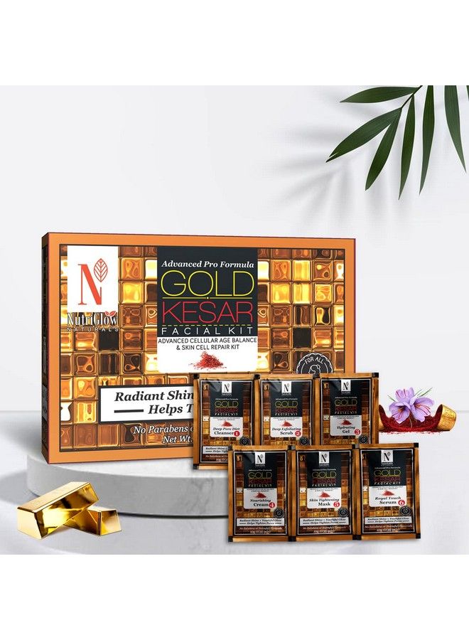 Natural'S Advance Pro Formula Combo Of 4 Skin Whiteninggold Kesarpapayawine Facial Kit 60Gm Each For Skin Cell Repairreduce Scars Excess Pigmentation & Helps Skin Purifying