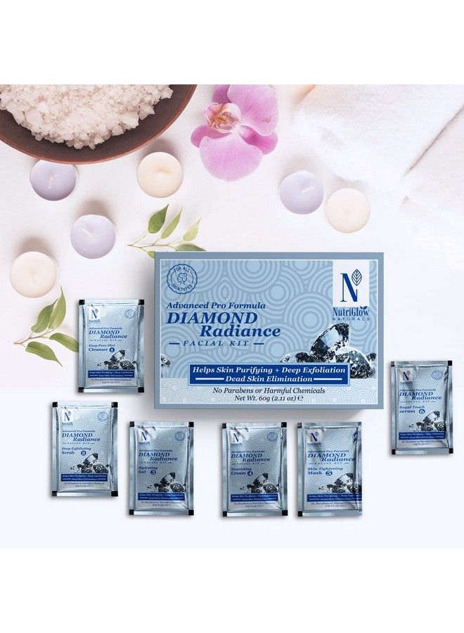 Natural'S Advance Pro Formula Diamond Radiance Gold Kesar Papaya Wine Facial Kit For Polished Radiant Skin Dark Spot Reduction & Wrinkle Free Skin 60Gm Each Pack Of 4