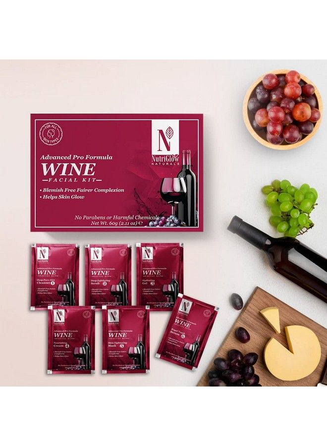 Natural'S Advanced Pro Formula Wine Facial Kit & Skin Whitening Facial Kit For Makes You Look Young Eliminates Visible Signs Ageing & Makes Skin Moisturize 60Gm Each Pack Of 4