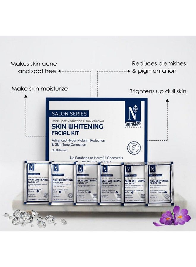 Natural'S Advanced Pro Formula Skin Whitening Facial Kit For Skin Tone Coreection Hyper Melanin Reduction 10Gmx6 Each Pack Of 4