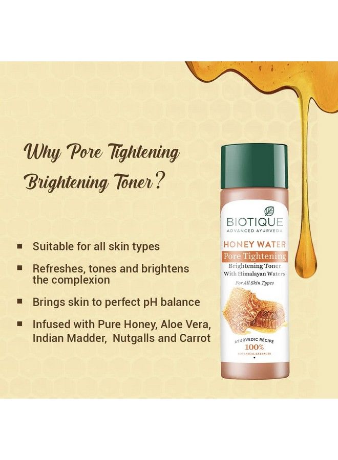 Honey Water Pore Tightening Brightening Toner With Himalayan Waterspack Of 120Ml (Pack Of 2)