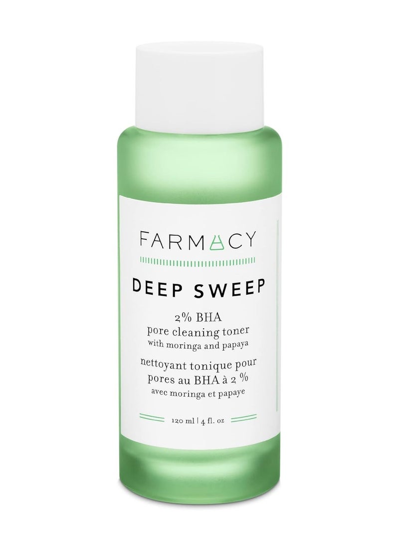 Farmacy Deep Sweep 2% BHA Toner for Face - Pore Cleaner and Facial Exfoliator with Salicylic Acid (4 Fl Oz)